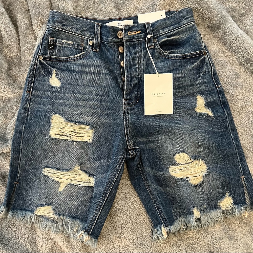 NWT KanCan Vintage 90s Distressed Denim Shorts small